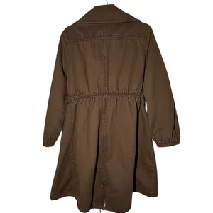 Anthropologie M Jacket Anorak Trench Coat Field Jacket Cargo Brown Mid Length thumbnail 4