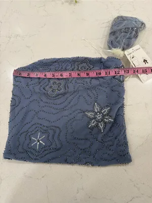 Embellished Strapless top in Slate Blue thumbnail 8