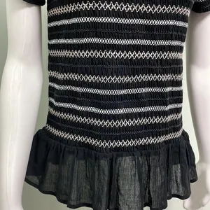ANTHROPOLOGIE Meadow Rue Smocked Peplum Top thumbnail 4