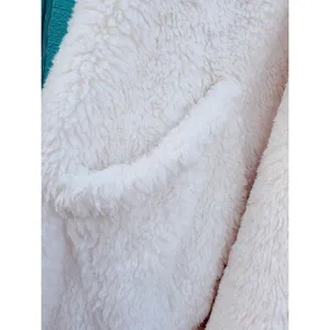 Catalonia Sherpa Fleece Hooded‎ Poncho Wrap Cream White Wearable Blanket Pockets thumbnail 3