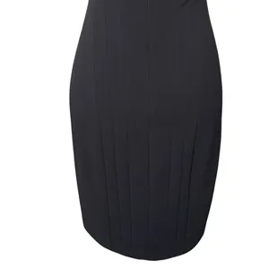 Calvin Klein Split Neck Black Sheath Dress Women’s Size 2 LBD Classic Stretch thumbnail 8