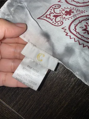 C Brand Paisley Bandana Scarf - Cream & Red thumbnail 3