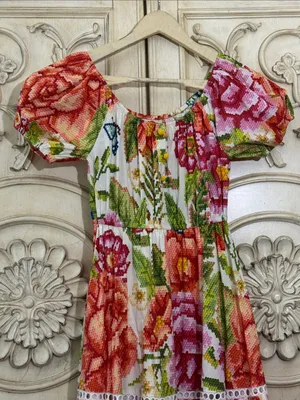 Farm Rio colorful tropical printed Macie Tiered Maxi Dress size XSMALL thumbnail 6