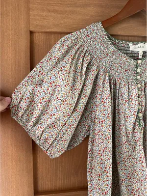 The GREAT. The Honey Top in Cream Mini WildFlower Print Women’s size 1 Small thumbnail 3