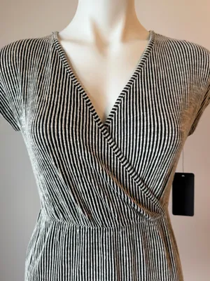 Caution to the Wind Striped Wrap Midi Dress thumbnail 2