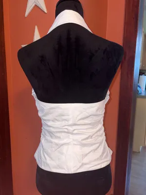 NWT-Zara White Colloared Halter Wrap Women's Top thumbnail 4