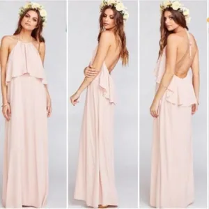 Show Me Your Mumu SMYM Aimee ruffle maxi dress in dusty blush NEW XL thumbnail 3