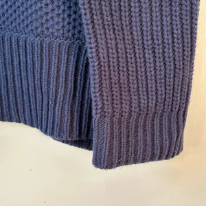 Lauren Ralph Lauren Capri Navy Blue Split Neck‎ Waffle Knit Sweater Large thumbnail 6