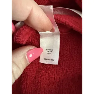 Victoria's Secret Robe Womens M/L Red Terry Cotton Kimono Belted Sleepwear thumbnail 4