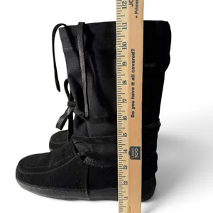 STEGER MUKLUKS Sz 8 Black Moosehide Leather OJIBWA Winter Boots Made In USA thumbnail 12