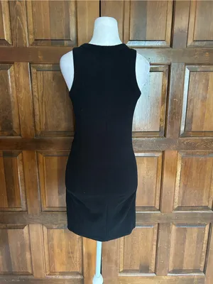 SO Black Ribbed Sleeveless Tank Mini Dress Womens Size XS Bodycon Crew Neck Knit thumbnail 3