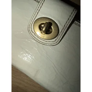 Vintage Coach Turnlock Slim Envelope Wallet‎ Patent Leather Ivory NOS READ Y thumbnail 3