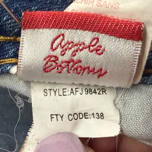 Vintage Apple Bottoms Y2K Jeans Womens 34x34 9/10 Blue Gold Accents Low Rise thumbnail 16