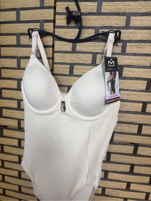 Maidenform tan extra firm control cupped bodysuit shapewear size Small thumbnail 3