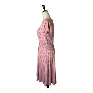 Gal Meets Glam Pink And‎ Red Polka Dot Corinne Fit And Flare Midi Dress Size 4 thumbnail 6
