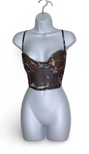 Faux Corset Top Brown Size M thumbnail 1