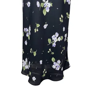 Y2K Vintage JKLA Dark Floral High Waist Tie Back Maxi Skirt Whimsigoth thumbnail 5