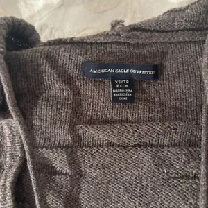 Vintage Y2K American Eagle Mocha Brown Slouchy Hooded Sweater thumbnail 7