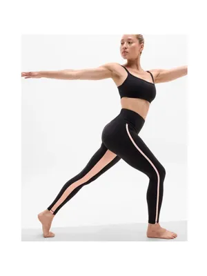 $99 NWOT Athleta Elation Ultra High Rise Piping Leggings black/mimosa pink XS thumbnail 4