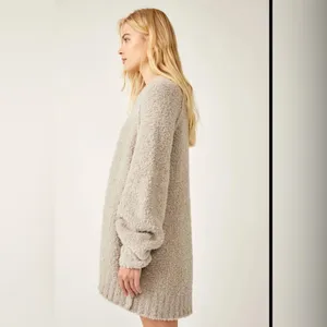 Free People Teddy Sweater Tunic in Silver Clouds sz M nwt thumbnail 3
