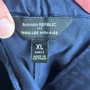 Banana Republic Women's Wide-Leg High-Rise Cargo Pull On Pants Navy Size XL thumbnail 5