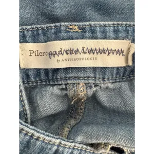 Pilcro Anthropologie Wide Leg Denim Jumpsuit Size 24P Blue thumbnail 10