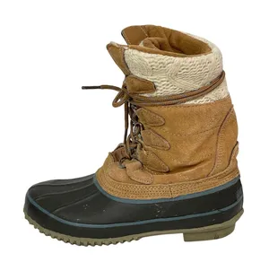 Khombu Cozy Brown Faux Fur Leather Lace Up Waterproof Snow Duck Boots Shoes 6M thumbnail 1