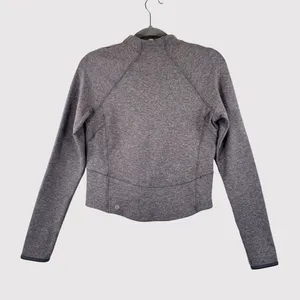 Lululemon Womens Top Gray Hill And Valley Mock Neck Cropped Long Sleeve Size 6 thumbnail 3