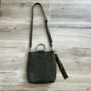 Anthropologie Olive Green Designer Bag thumbnail 2