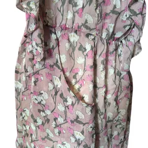 Anthropologie ARYN K. Dress Ruffles Y2K Blouson Sheer Lined Floral Fairy Boho SZ Sm Pinks thumbnail 6