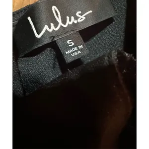 Lulus This Night Black Velvet Backless Skater‎ Dress Sz S thumbnail 4
