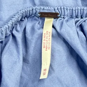Free People Womens XS Periwinkle Blue Ruffle Strap Tiered Cotton Maxi Dress thumbnail 3
