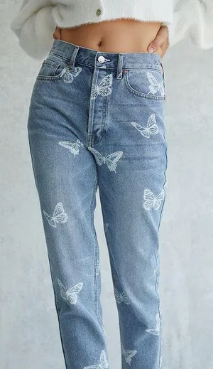 PacSun Eco Butterfly Ultra High Waisted Slim Fit Jeans thumbnail 1