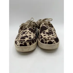 Everglades Boat Shoes Cow Print Canvas Moc Toe Women's 8 (38) Western Brown thumbnail 5