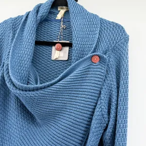 Matilda Jane Envision This Wrap cardigan‎ Blue Knit Asymmetrical Sweater large thumbnail 2
