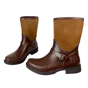 UGG Sivada Boots Sz 9 Chocolate Brown Two Tone Rain Boots Waterproof thumbnail 2