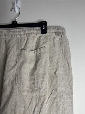Old Navy Natural Flax Beige Linen Blend Drawstring High Rise shorts size XL thumbnail 6