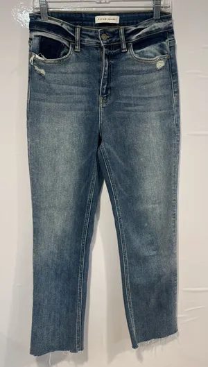 Flying Monkey‎ Distressed Blue Straight Leg Jeans thumbnail 1