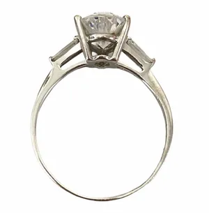 Women’s 14K Pear Shape White Gold CZ Zirconia Wedding Or Engagement Sz 10 Ring thumbnail 8