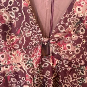 Altar'd State Burgundy Eyelet Floral‎ Dress Size Large thumbnail 5