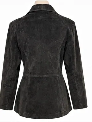 Vintage G-III Black Genuine Suede Leather Tailored Blazer Jacket M thumbnail 3