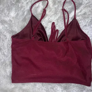Urban Outfitters Wine Red Ruched Crop Top thumbnail 6