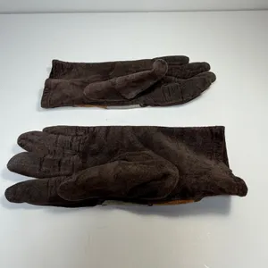 Vintage Faux Suede Gloves Orvis Womens One Size Patchwork Brown Boho Western thumbnail 3