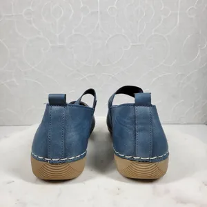 GC‎ Lira Leather Mary Janes Womens 7 Metallic Blue Closed Toe Shoes thumbnail 13