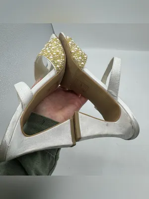 Dolce Vita Nasia Rhinestone Block‎ Heel Sandals White Size 8 bridal rehearsal thumbnail 10