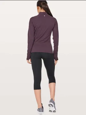 Lululemon Toasty Tech 1/2 Zip Black cherry maroon W3AXUS tech fleece size 6 thumbnail 2