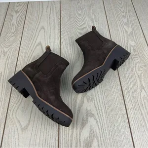 Aqua College Demi Pull-On Waterproof Chelsea Booties 8.5M Java Brown Suede $169 thumbnail 4