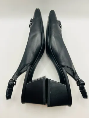 Nordstrom Rack Nordstrom Horsebit Slingback Heels Black Pointed Toe Quiet Luxury Preppy 8M thumbnail 6