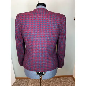 Pendleton plaid blazer size 16 crimson blue thumbnail 6