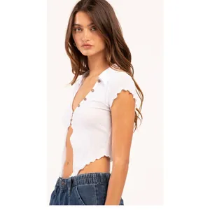 BDG Urban Outfitters Womens White‎ sheer Tie Button Up Shirt small thumbnail 3